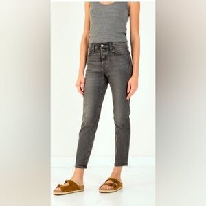 Wedgie Straight Ankle Women's Jeans Black Button Fly W26 L27